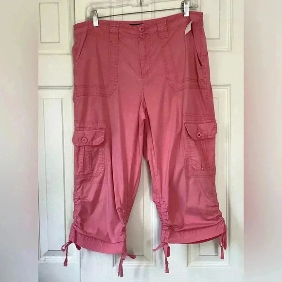 Khakis & Co. Women's Capri Khakis salmon pink Size 12 - Picture 8 of 8